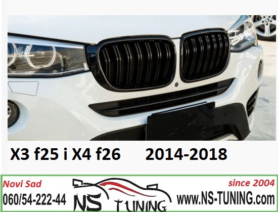bmw x3 f25 x4 f26  lci prednje maske crne dupla rebra sjaj novi sad beograd ns tuning